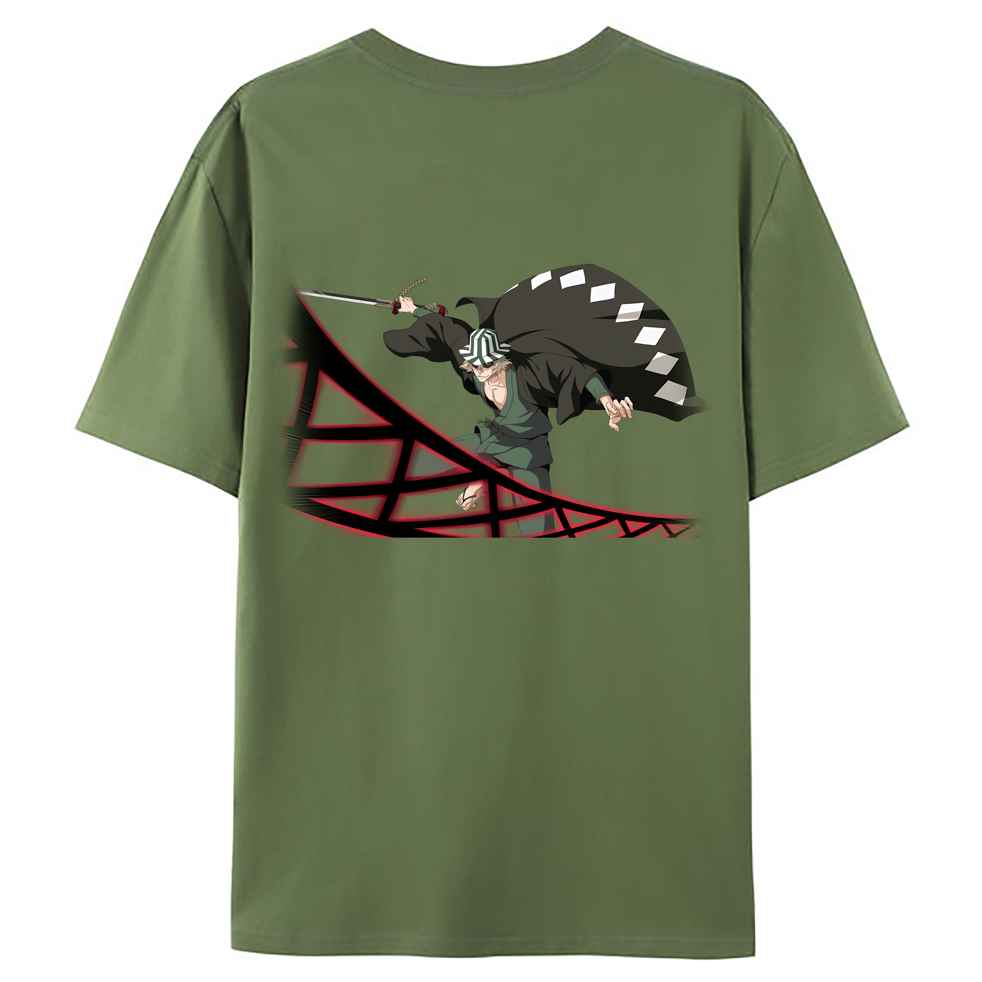 （画像用） "ブリーチ 浦原 喜助（うらはら きすけ） BLEACH Urahara Kisuke " 綿100％ メンズ半袖Tシャツ（バックプリント） 通気性